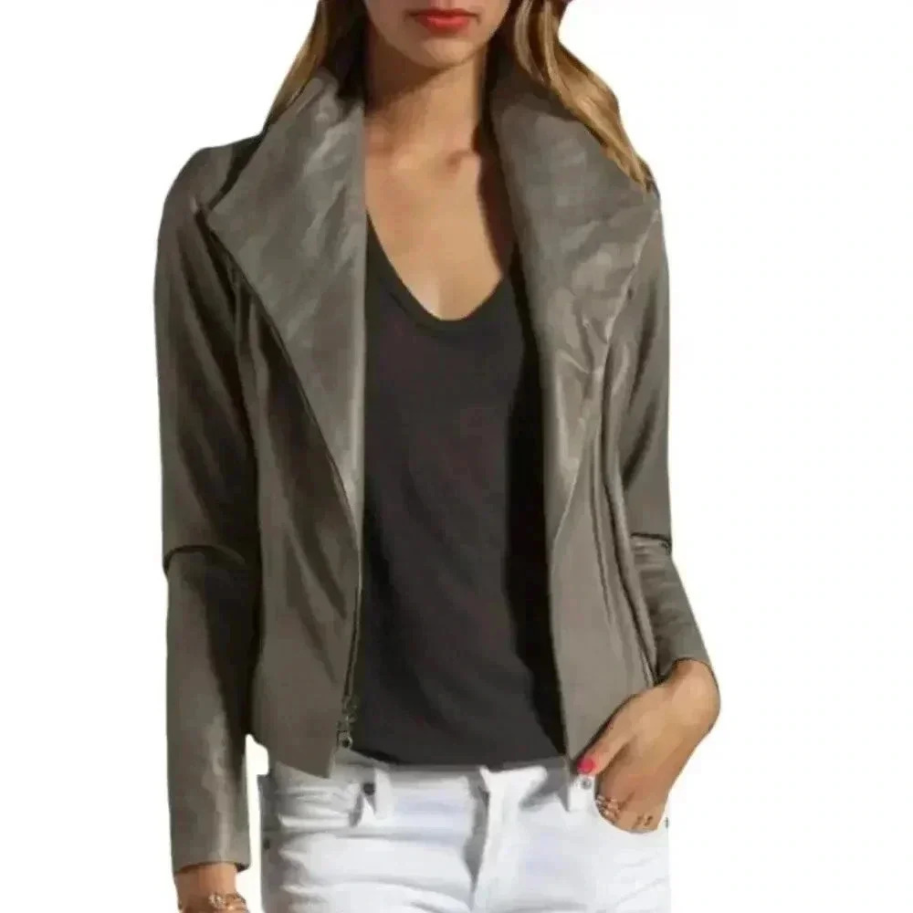 Vince light gray bomber jacket XS Distressed